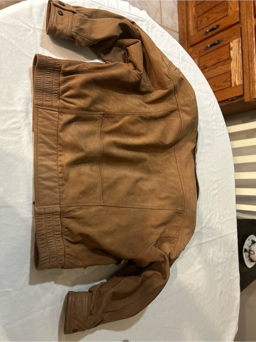 Women’s brown Leather Bomber Jacket - Picture 2 of 6